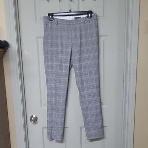 H&M Skinny Fit Black/White Check Suit Pants Size 33R Like New